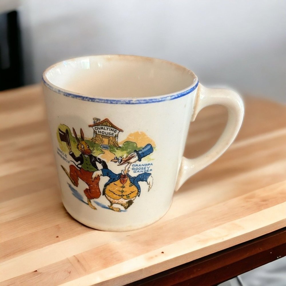 Vtg Uncle Wiggily Cup Mug Ovaltine House Cocoa Sebring Pottery Wander Co Chicago